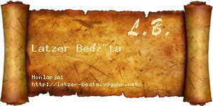 Latzer Beáta névjegykártya